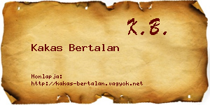 Kakas Bertalan névjegykártya